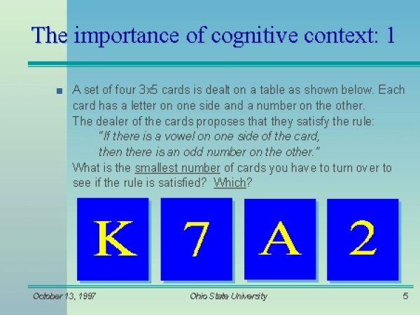 The importance of outlet cognitive